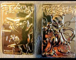 Pokemon & Mewtwo 23 Karat Gold Plated Trading Cards - Image 1