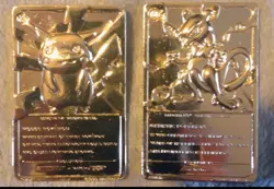 Pokemon & Mewtwo 23 Karat Gold Plated Trading Cards - Image 2