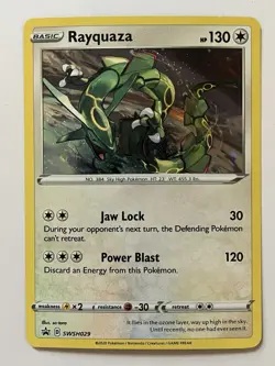 Pokemon TCG Rayquaza SWSH029 Black Star Promo Pixie Cosmos Holo Rare Card NM - Image 1