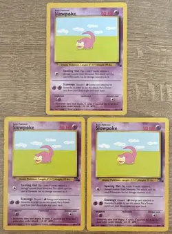 Pokemon TCG Slowpoke Base Set Fossil 55/62 Common MP WOTC Single Card - Image 1