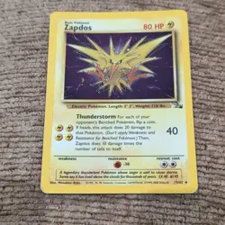 Zapdos 15/62 Holo Rare Unlimited Fossil Pokemon Card - Image 1