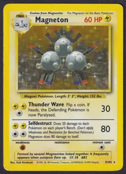 Pokemon Magneton 9/102 Holo Base Set - Image 1