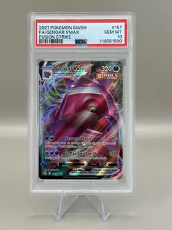 GENGAR VMAX PSA 10 GEM MT #157/264 POKEMON FusionStrike ENGLISH - Image 1