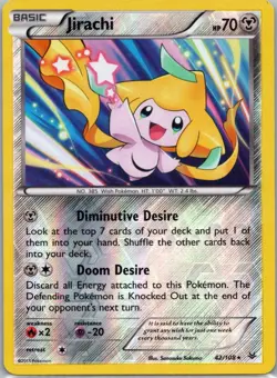 Pokemon TCG Jirachi 42/108 Roaring Skies Rev Holo NM - Image 1