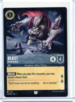 Beast - Hardheaded 172/204 Lorcana TCG The First Chapter NM+ - Image 1
