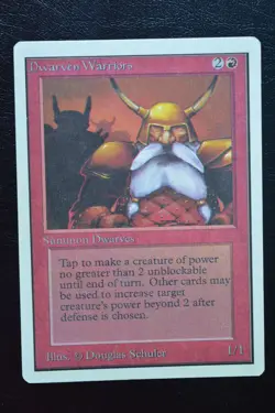 Magic The Gathering MTG DWARVEN WARRIORS Unlimited Edition LP Lightly Played - Image 1