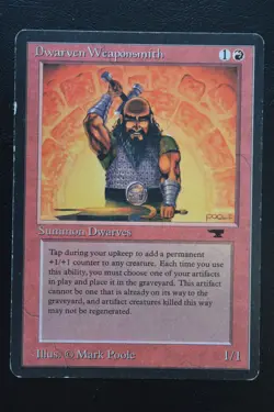 Magic The Gathering MTG DWARVEN WEAPONSMITH Antiquities HP Heavily Played - Image 1