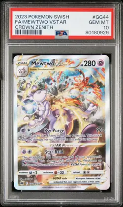 Pokemon Mewtwo VSTAR GG44/GG70 Crown Zenith Galarian Gallery PSA 10 Gem Mint US - Image 1