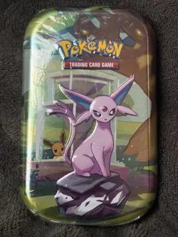 Pokemon TCG Scarlet & Violet Prismatic Evolutions Mini Tin Espeon New & Sealed - Image 1