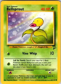 Bellsprout 066/130 Base Set 2 Pokemon LP Normal - Image 1
