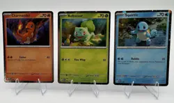 Pokemon 151 Poster Collection Cosmo Promo Set Bulbasaur, Charmander, Squirtle NM - Image 1