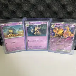 Pokemon 151 Abra Kadabra Alakazam EX SVP Black Star Promo Cosmos Set 3 NearMint - Image 1
