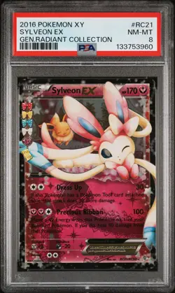 2016 POKEMON XY GENERATIONS RADIANT COLLECTION #RC21 SYLVEON EX PSA 8 - Image 1