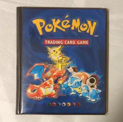 Wizards of the Coast Pokemon TCG Album Binder 4-Pocket Blue Black 1999 Vintage - Image 1