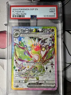 PSA 9 Pokemon TCG Surging Sparks Flygon ex 222/191 Ultra Rare MINT - Image 1