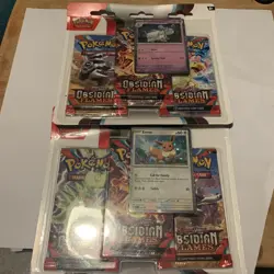 Obsidian Flames Pokemon TCG 3-Pack Blister, 1 Promo Card Sealed x2 - Image 1