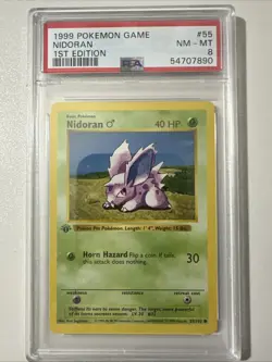Pokemon 1st Edition PSA 8 Nidoran #55 Shadowless - Image 1