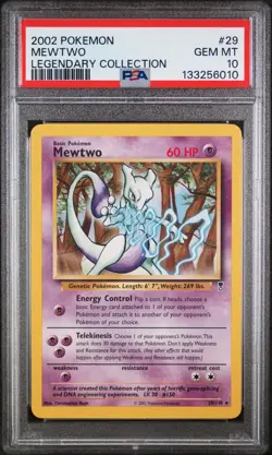 2002 POKEMON LEGEND COLL #29 MEWTWO PSA 10 - Image 1