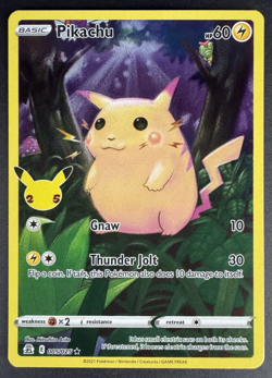 Pikachu 005/025 Full Art Holo Rare - Celebrations Base Set - Pokemon TCG - NM - Image 1