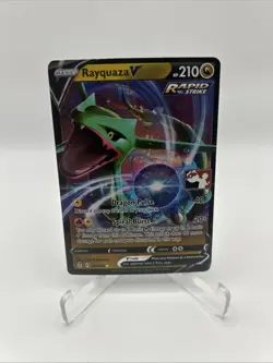 110/203 Rayquaza V Prize Pack Series Stamped Play Pokemon TCG Evolving Skies - Image 1