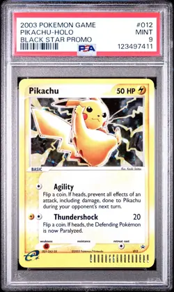 2003 POKEMON BLACK STAR PROMO #012 PIKACHU-HOLO PSA 9 - Image 1