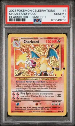 2021 Charizard Holo 4 Celebrations Classic Collection Pokemon PSA 10 - Image 1