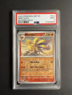 Ninetales 029 PSA 9 2023 Pokemon OBF EN Reverse Holo - Image 1