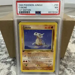 Pokemon 1999 Jungle Cubone 1st Edition PSA 7 #50/64 Regular English TCG - Image 1