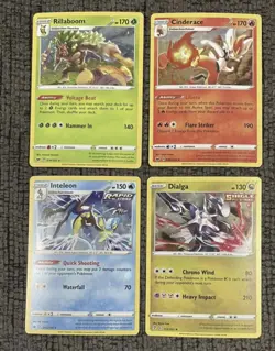 Pokemon TCG Holo mixed lot of 4-DIALGA-INTELEON-CINDERACE-RILLABOOM🔥🔥(B) - Image 1