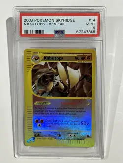 2003 Pokemon Skyridge - Kabutops Rev.Foil #14 PSA 9 MINT - Image 1
