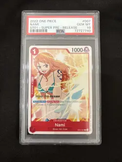 One Piece TCG - Nami - 2022 Super Pre-Release - ST01-007 - PSA 10 - Image 1