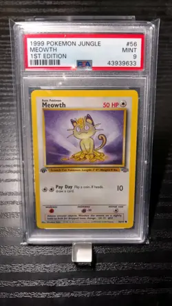 Meowth - 56/64 Jungle 1st Edition - PSA 9 Mint - Pokemon Card - Image 1