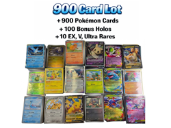 900 Pokemon Card Lot + 100 Holo, Rares, Reverse Foils EX Signature Collection - Image 1