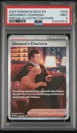 Pokemon 151 Trainer Giovanni's Charisma 204/165 Special Illustration Rare PSA 9 - Image 1
