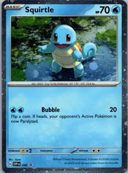 Pokemon TCG Squirtle 48/215 Scarlet Violet Black Star Promos Cosmos Holo NM - Image 1