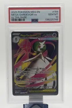 Pokemon Mega Gardevoir ex Ultra Rare Holo Me01 159/132 2025 PSA 10 - Image 1