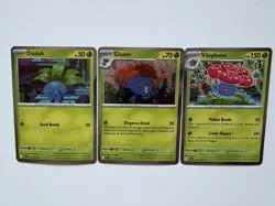 Oddish 001 + Gloom 002 + Vileplume 003 - Phantasmal Flames - Cosmo HOLO Set - Image 2