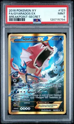 Pokemon XY Breakpoint Gyarados EX Secret #123 PSA 9 - Image 1