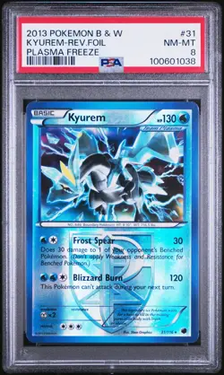 PSA 8 Kyurem Rev Holo #31. Pokemon B&W Plasma Freeze. POP 2 - Image 1