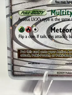 Pokemon TCG 2009 Arceus LV X 95/99 Platinum Holographic Ultra Rare Light Play - Image 3