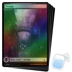 FOIL SWAMP (286) (FULL ART) X4 March Of The Machine MOM Magic MTG MINT CARD - Image 1