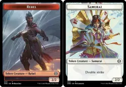 MTG - Rebel Token // Samurai Token Double-Sided Token - Foil, Phyrexia: All Will - Image 1