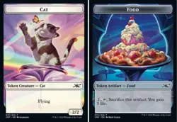 MTG - Cat Token // Food Token (010) - Foil, UNFINITY - Image 1