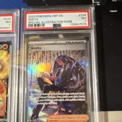 Pokemon TCG Foil Lot 2x Charizard V Geeta Crown Zenith OBF Trainer PSA 7 English - Image 2