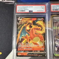 Pokemon TCG Foil Lot 2x Charizard V Geeta Crown Zenith OBF Trainer PSA 7 English - Image 3
