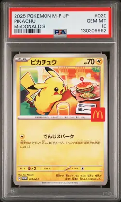 2025 POKEMON JAPANESE M-P PROMO MCDONALD'S #020 PIKACHU PSA 10 - Image 1