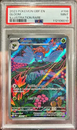 2023 Pokemon Obsidian Flames Gloom IR Illustration Rare Holo 198/197 PSA 9 Mint - Image 1