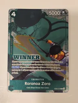 2025 ONE PIECE TOURNAMENT PACK VOL.3 WINNER #019 RORONOA ZORO EB02-019 - Image 1