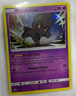 HD Swirl Mew Tail - Marshadow SM85 Sun & Moon Promos Cosmos Holo Pokemon NM - Image 1
