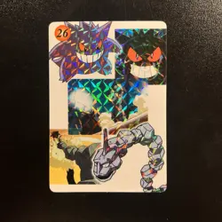 Dugtrio Gengar Onyx 1996 Japan Pokemon Vending Machine Sticker Card - Image 3